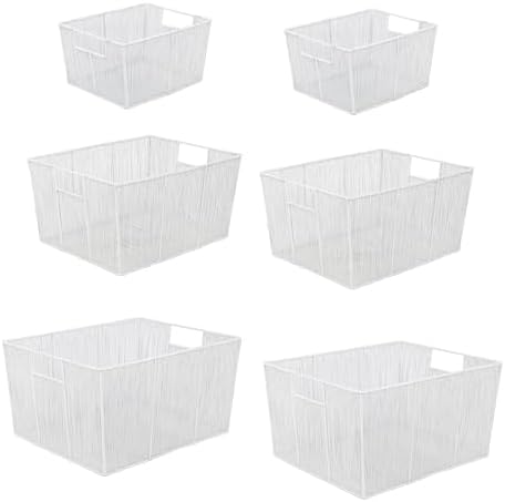 happimess Nesting Wire Metal Storage Baskets for Shelves Set of 6