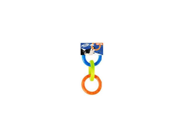 Nerf Nerf Dog 10.5in TPR 3 Ring Tug -