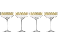 Cambridge Gold Decal Coupe Glasses, Set Of 4