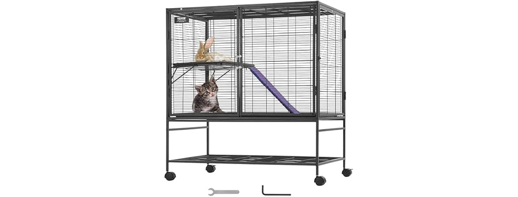 VEVOR 39" Rolling Metal Ferret Cage
