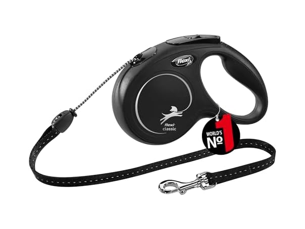 Flexi New Classic Retractable Lead, M Cord Black