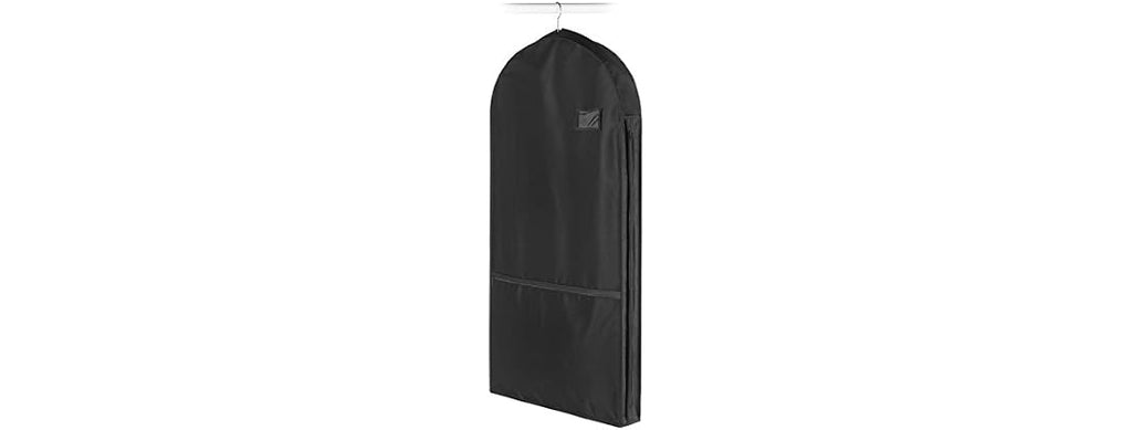 Whitmor Zippered Garment Bag with Pocket, Black