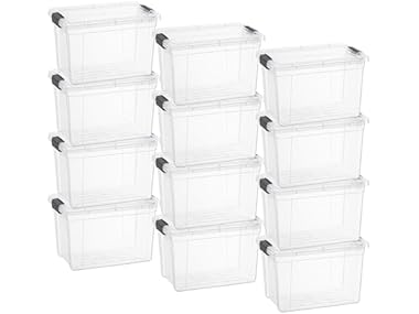 Superio Storage Bins with Lids- 12 Pack