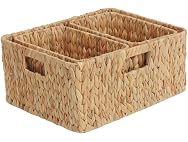 CROS Set of 3 Water Hyacinth Storage Baskets Kitchen (Natural)