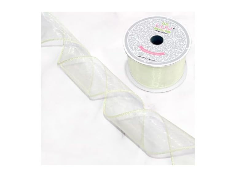 Wired Organza Ribbon 2.5" 10 Yd Ivory