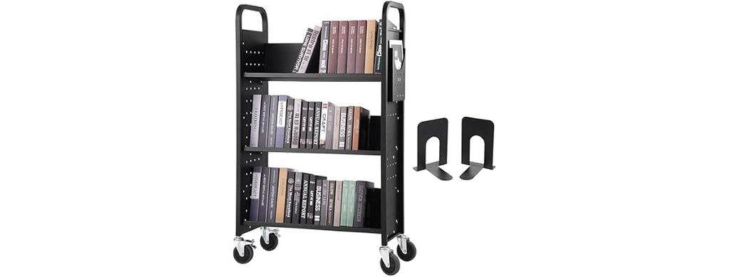 Book Cart, 330 lbs Library Cart, 31.1" x 15.2"