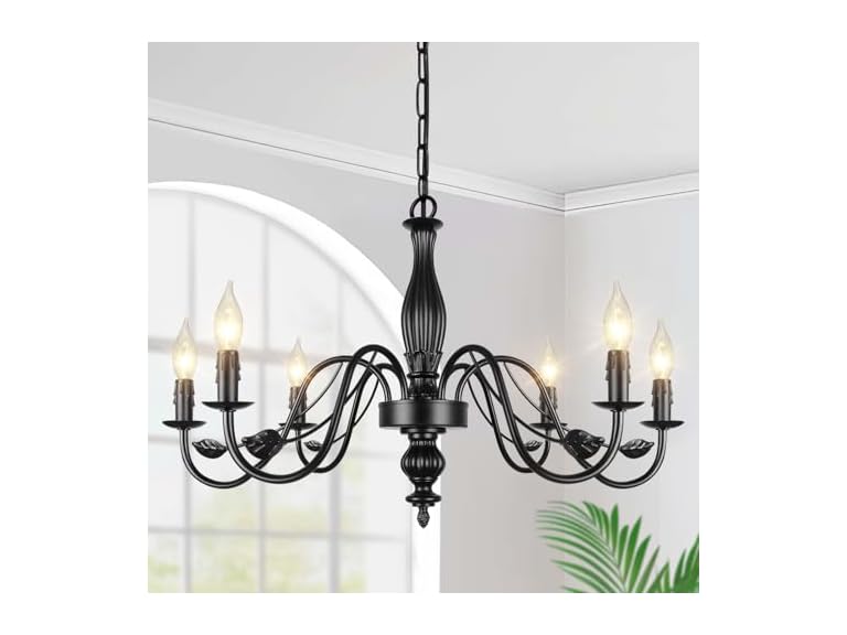 VerRon 29" Black Chandelier for Dining Room