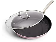 Blue Diamond 12" Nonstick Frying Pan with Lid, Pink