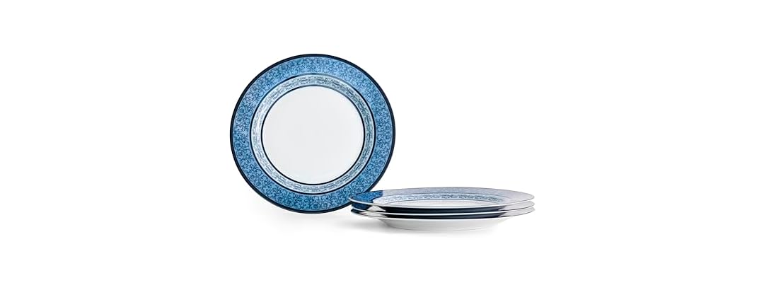 Marchesa Monarcha 4-Piece Dinner Plate Set Porcelain Blue