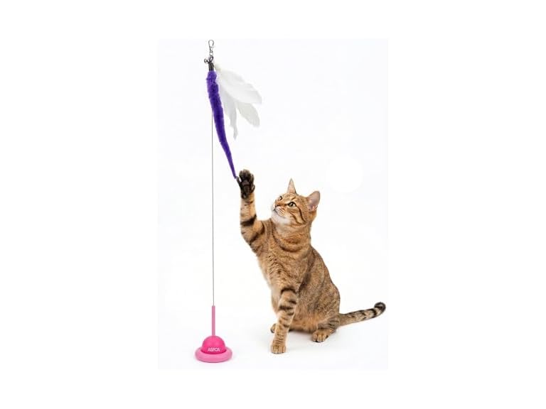 ASPCA Suction Cup Cat Toy Interactive Wand, Pink