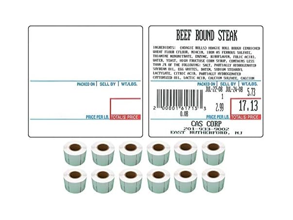 CAS CAS LST-8020 Direct Thermal Labels - 12