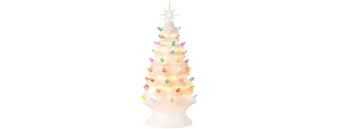 Lakumu 16.5" Table Top Christmas Tree, Hand Painted