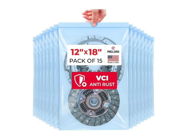 VCI Reclosable Poly Bags 12" x 18", Pack of 15