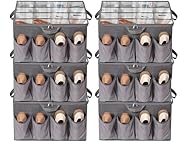 STORAGEIDEAS Fabric Shoe Organizer for Close Grey, 6 Pack
