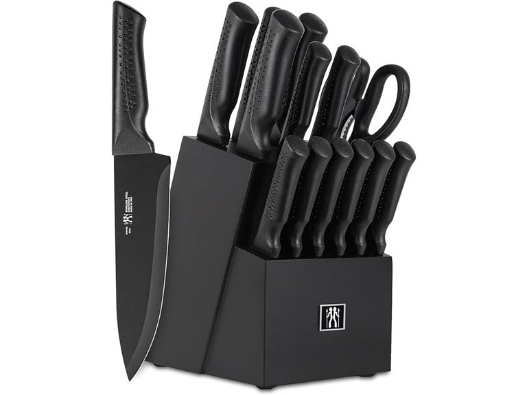 15-Piece Kitchen Knife Set w/ Block- Black