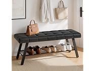 Lue Bona 45" Entryway Bench Black