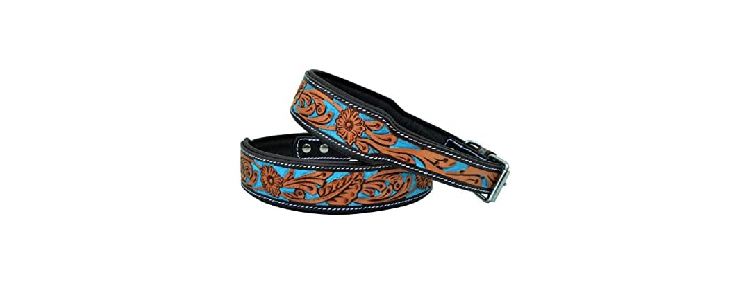 Affilare Leather Dog Collar Western Style Hea