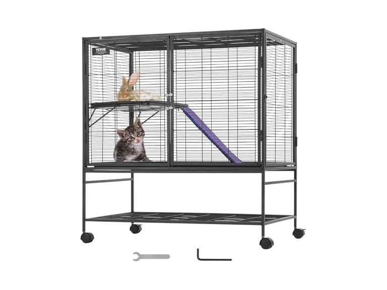 VEVOR 39" Rolling Metal Ferret Cage