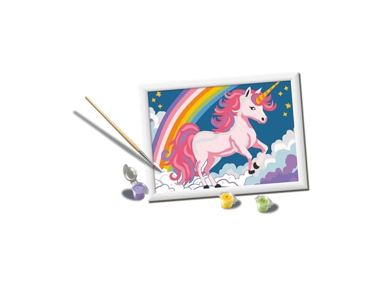 Ravensburger Creart Pink Unicorn Paint by Numbers Kit for Children