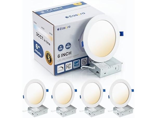 6" Recessed Lights 4 Pack 3000/4000/5000K