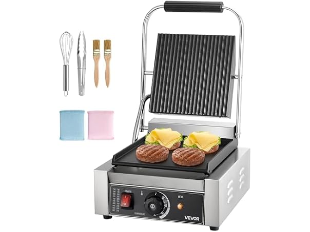 VEVOR Commercial Panini Grill, 1800W