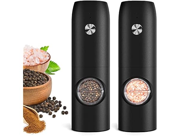 FRTONYI Salt and Pepper Grinder Set, Black