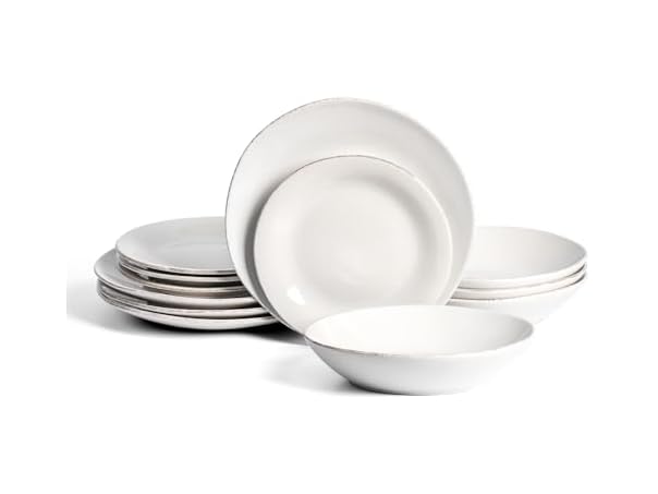 Stone Lain Essence 12-Piece Dinnerware Set Stoneware, White