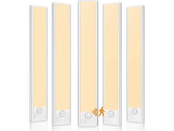 5Pk VerRon Under Cabinet Lighting Rechargeable LEDs, Warm White