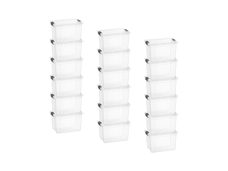 Superio Clear Storage Box with Lid, 2.5 Quart 18 Pack