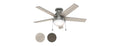 Hunter Fan 46" Matte Silver, Contemporary