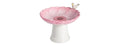 Mud Pie Ceramic Pink Flower Small Bird Bath