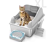 High Sided Stainless Cat Litter Pan