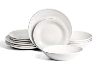 Stone Lain Essence 12-Piece Dinnerware Set Stoneware, White
