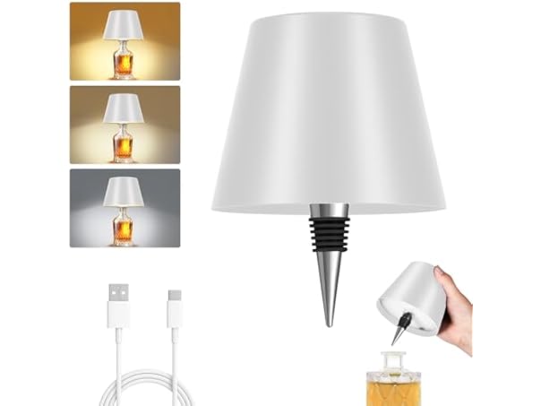 White Shade Wireless Bottle Lamp