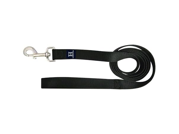 Hamilton Single Thick Deluxe Nylon Dog Leash- Black