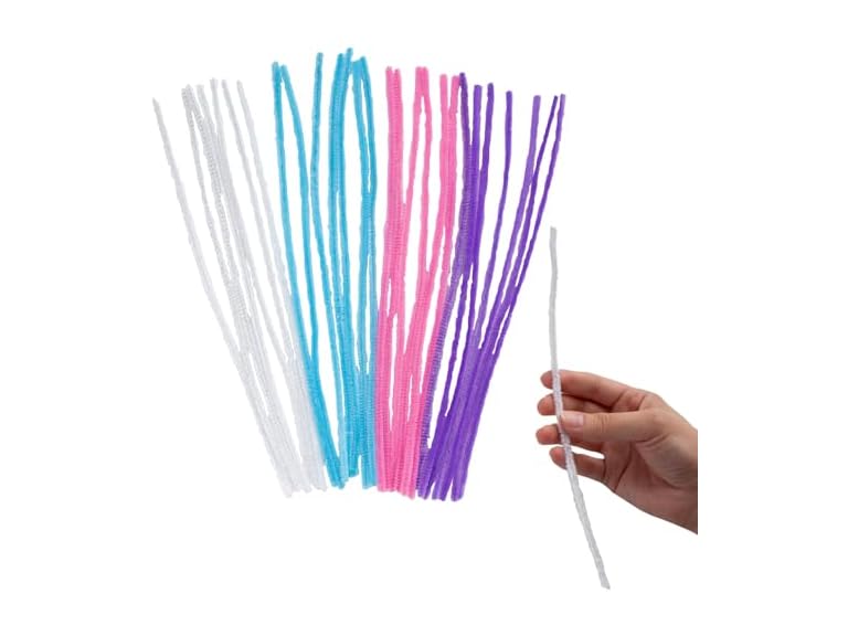 Fun Express Pastel Chenille Stems Bulk 100Pc