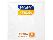 Paclord 14" x 14" Zip Seal Lock Bags, 6 Mil (Pack of 15)