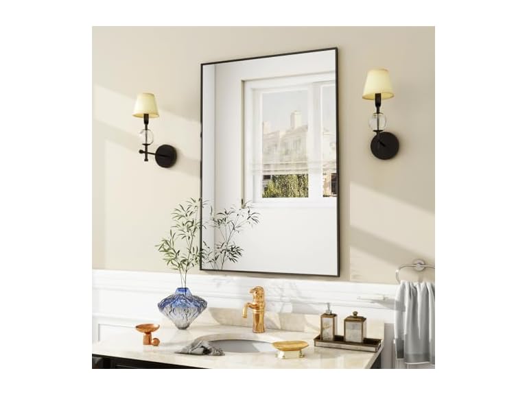 Wall Mirror, 24" X 36" Black