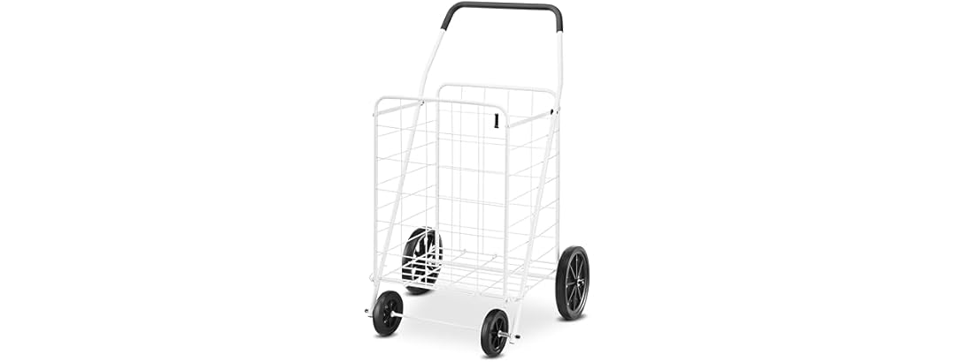 Whitmor Deluxe Utility Foldable Shopping Cart w Wheels