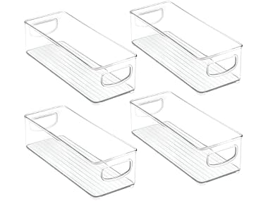 mDesign Plastic Bathroom Storage Container Bins w