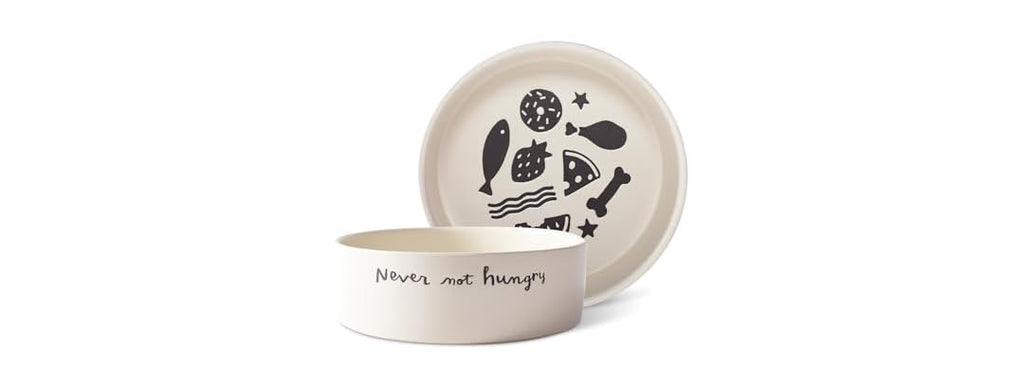 Fringe Studio Never NOT Hungry Wax Resist Ceramic Pet Bowl
