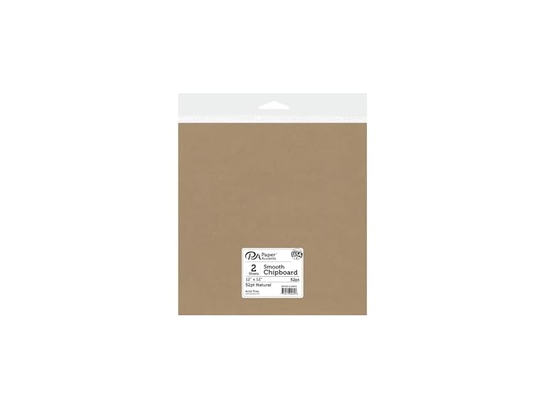Chipboard 12x12" Heavy 52pt Natural 2-Pc