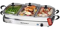 Elite Gourmet Triple 3 x 2.5 Quart Trays Buffet Server