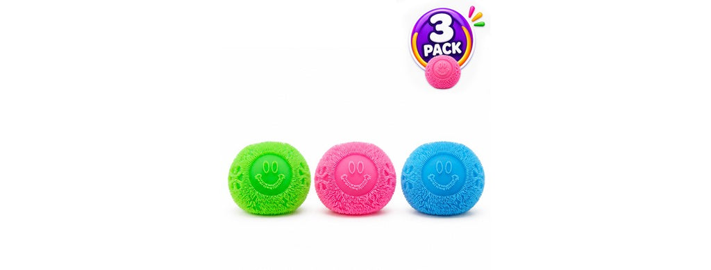 Titan Squishy Sensory Relief, Fuzz Ball, 3PK