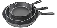 Commercial CHEF 3pc Cast Iron Skillet