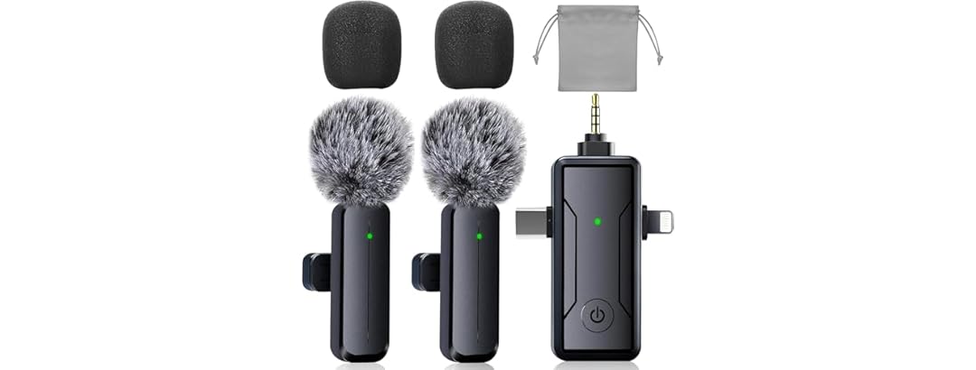 PGDLOF 3 In 1 Wireless Mini Microphone