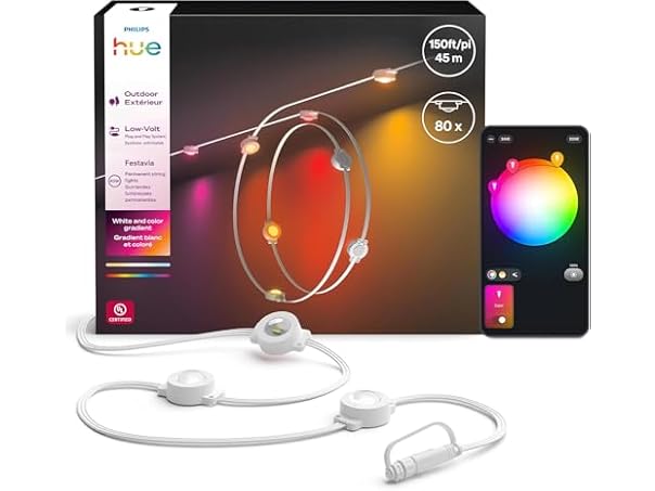 Philips Hue Festavia 150ft Permanent Outdoor String Lights NEW