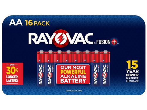 (16 PACK) Rayovac AA Fusion Premium Alkaline Batteries