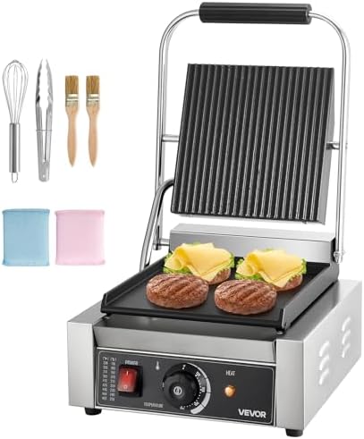 VEVOR Commercial Panini Grill, 1800W