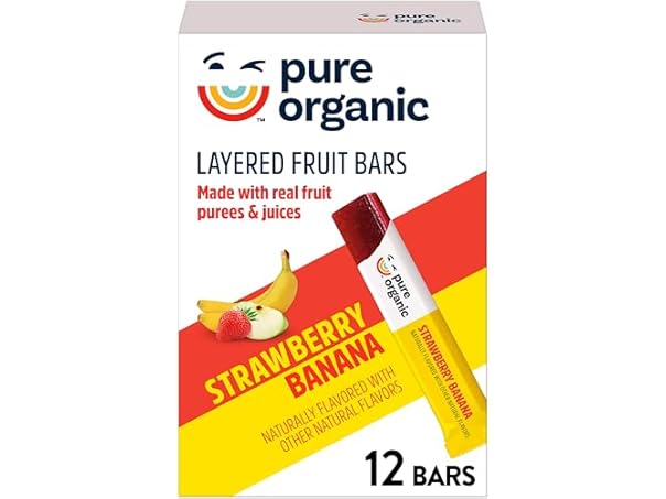 12CT Pure Organic, Layered Fruit Bars, Strawberry Banana